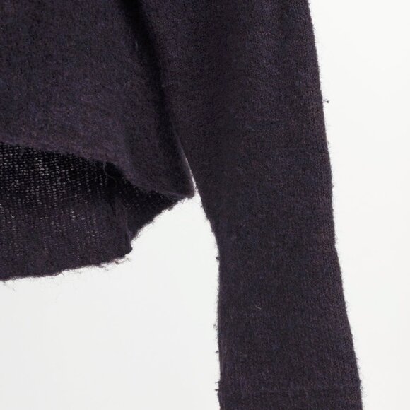 Sarah Pacini Purple Wool-Blend Knit Cowl-Neck Cropped Sweater - Picture 5 of 9